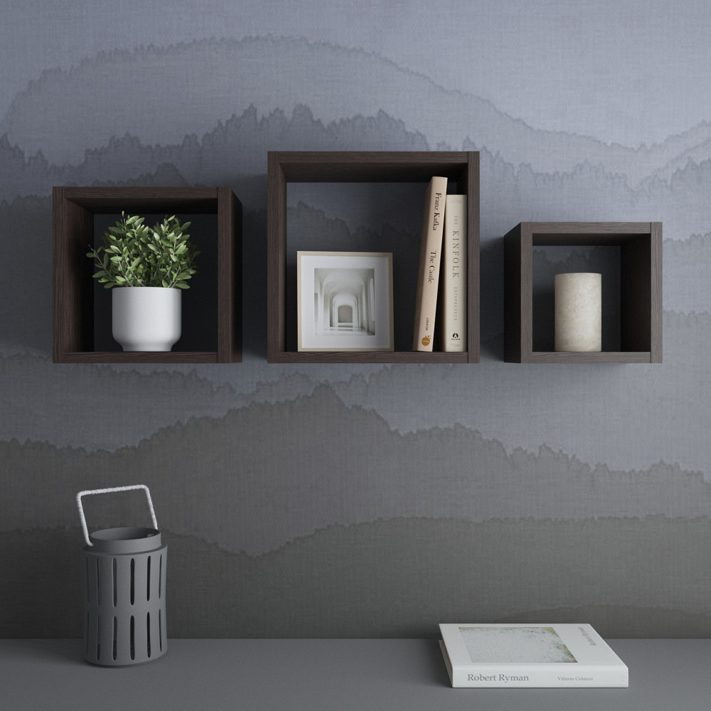 Полки на стену VAYS, комплект квадратных навесных полок из 3шт M-38 Львов - изображение 3