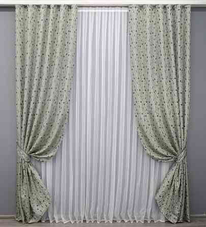 Комплект готових штор VR-Textil Жакард № 1586ш Сатин 140х270 см 2 шт (33-0454) Киев