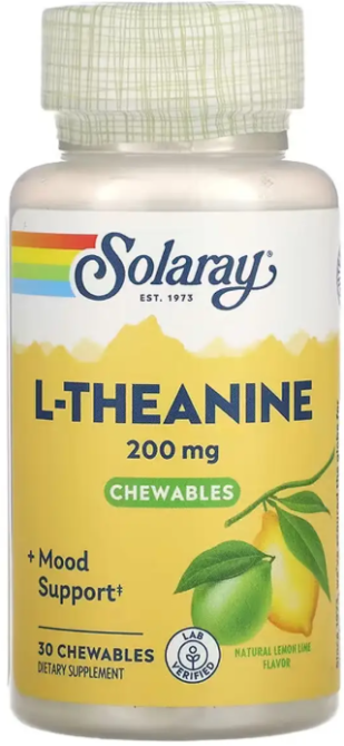 L-теанин Solaray L-Theanine 200mg 30 жев таб Київ - фото 3