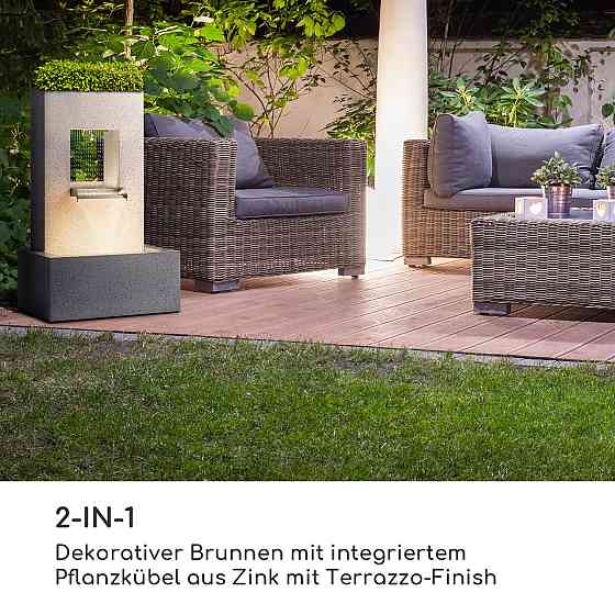 Фонтан Блумингстоун Садовый фонтан Декоративный фонтан 20 Вт Цинковый светодиодный насос (Германия, читать Ровно