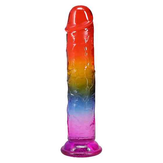 Дилдо Doc Johnson Crystal Jellies - 8.5 Inch Сlassic Dong - Rainbow Sex Aura Киев