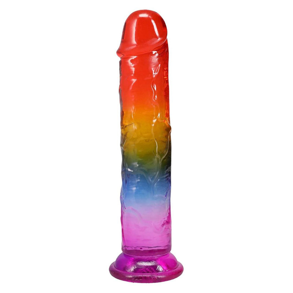 Дилдо Doc Johnson Crystal Jellies - 8.5 Inch Сlassic Dong - Rainbow Sex Aura Киев - изображение 3