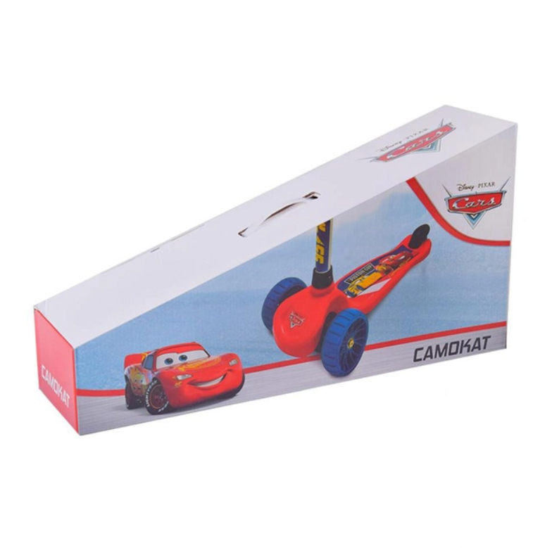 Самокат триколісний Cars з підсвічуванням коліс Червоно-Синій (LS2214) Чернігів - фото 2