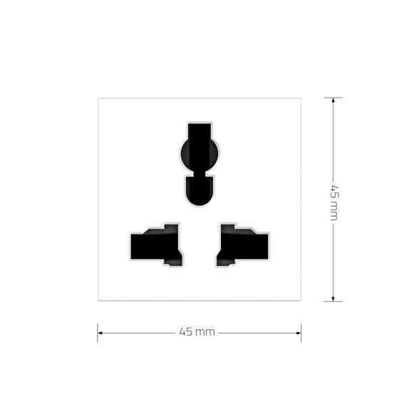 LIVOLO Універсальна розетка LIVOLO 12-в-1, з заземленням і шторками, біла, 16А 250В, модуль (VL Київ