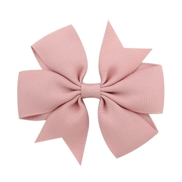 Дитяча заколка бантик пудра, 1шт., розмір бантика 8см Київ - фото 1