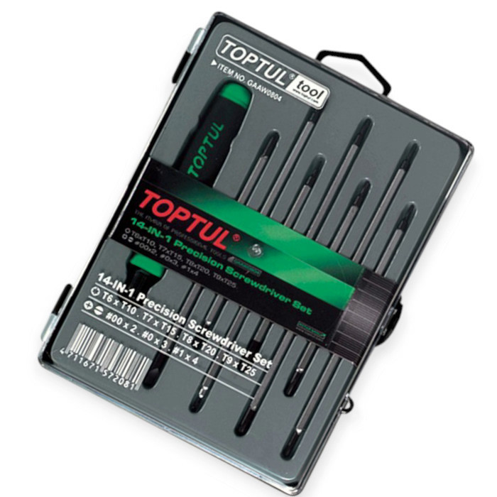 Отвертка 2-х сторон. с 7-ю двухсторонними битами 14в1 CrV Мукачево - изображение 1