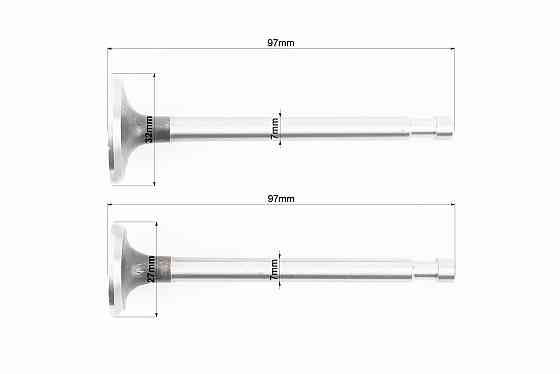 Клапан впускний (h-97; D-32; d-7), випускний (h-97; D-27; d-7) к-кт 2шт R175A/R180NM Киев