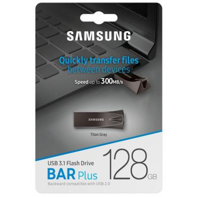 USB флеш накопичувач Samsung 128GB Bar Plus Black USB 3.1 (MUF-128BE4/APC) Вінниця - фото 7