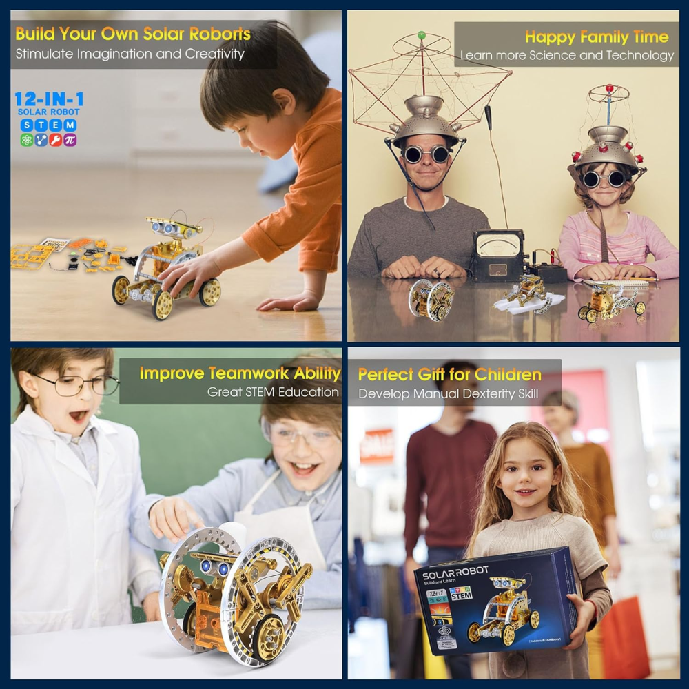 STEM-конструктор OMWay Solar Robot 12-в-1, 190 деталей, солнечное и батарейное питание, робот для детей 8+ Киев - изображение 5