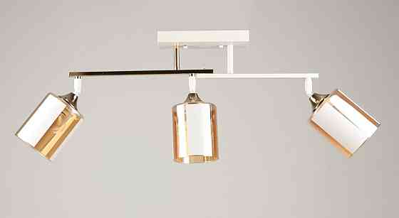 VALESO Люстра стельова VALESO K2322/3 на 3 плафони E27, Білий+Золото, Метал/Скло Киев