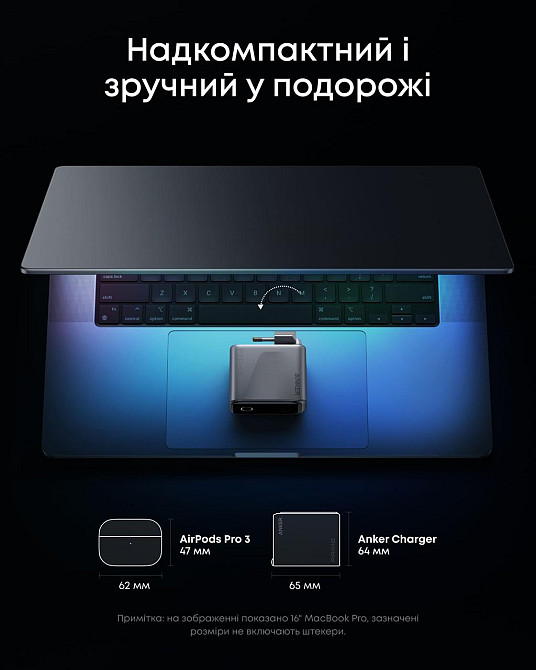 Сетевое зарядное устройство Anker GaNPrime Charger 160W, 3xUSB-C PD3.1 w Display Silver (7232958) Киев - изображение 10