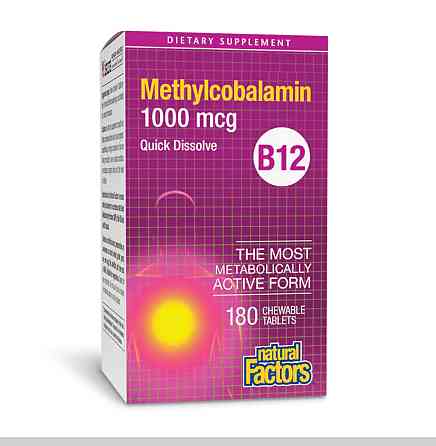 Метилкобаламин Natural Factors Витамин B12 Methylcobalamin 1000 mcg 180 таб Киев