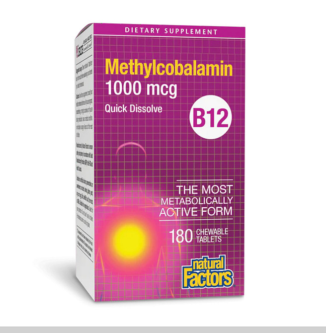 Метилкобаламин Natural Factors Витамин B12 Methylcobalamin 1000 mcg 180 таб Киев - изображение 1