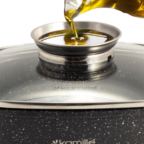 Набір каструль 7 предметів квадратні (каструлі d20см-2,3л/d24см-4,4л/28см-6,5л + прихватки) 4435 KAMILLE Житомир - фото 8