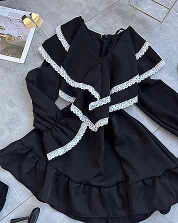 Женское романтичное платье с длинным рукавом костюмка + кружево Одесса