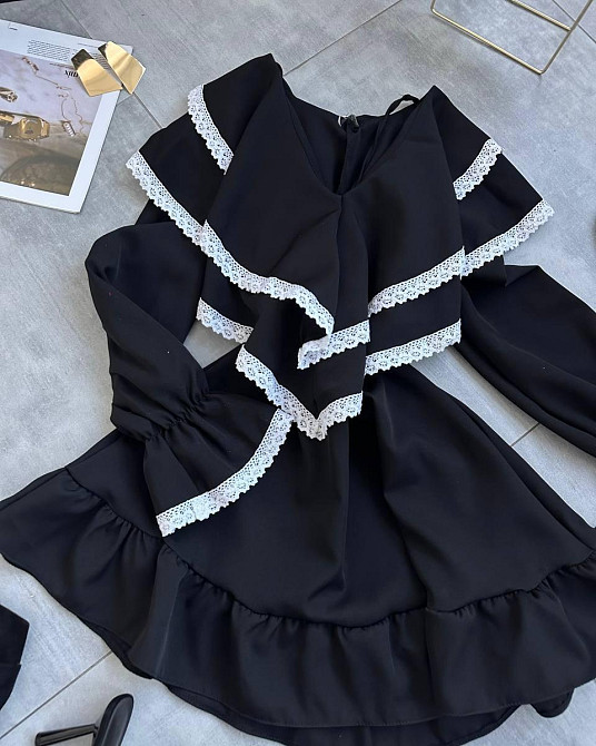 Женское романтичное платье с длинным рукавом костюмка + кружево Одесса - изображение 4