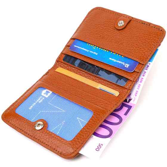 Невеликий жіночий гаманець із натуральної шкіри флотар CANPELLINI 21796 Світло-коричневий Київ