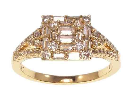 Каблучка позолота 18K «Інкрустація цирконієм» 089441 р.18,5 ТМ XUPING Київ