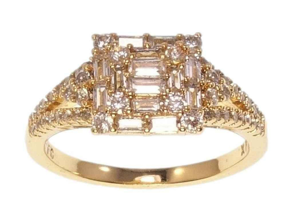 Каблучка позолота 18K «Інкрустація цирконієм» 089441 р.18,5 ТМ XUPING Київ - фото 1