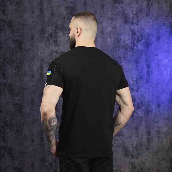 Футболка чоловіча однотонна чорна Pobedov Peremoga Військова Київ