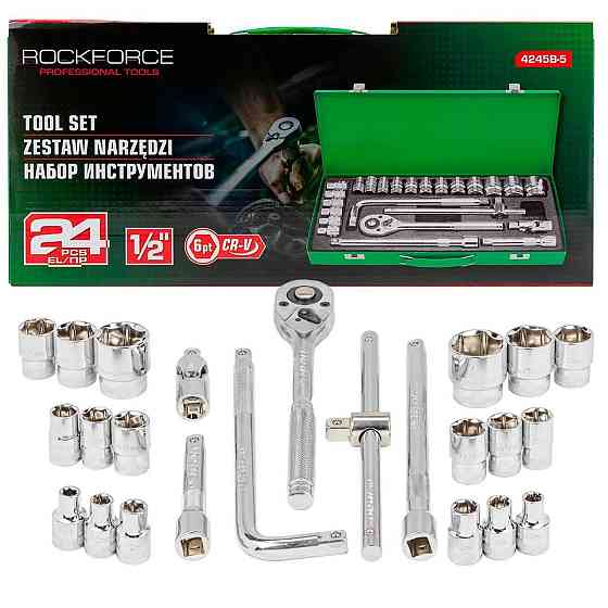 Набір інструментів 24 пр. 1/2'' (6 гр.) (8-32 мм) ROCKFORCE RF-4245B-5 Одеса