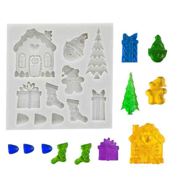 Молд новогодний 80 на 80 мм серый Киев