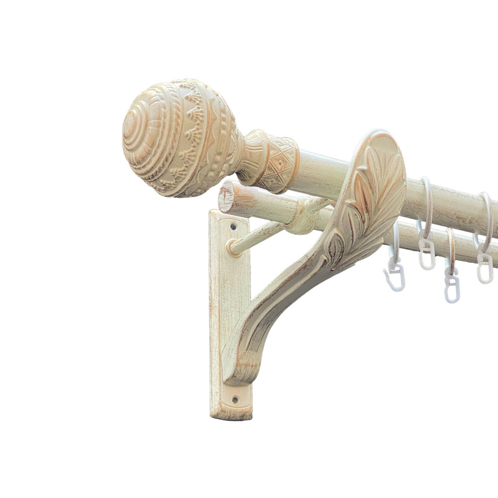 Карниз Orvit Арабеска металевий дворядний ретро Біле Золото 25\19 мм 160 см (00-00010554) Львів - фото 1