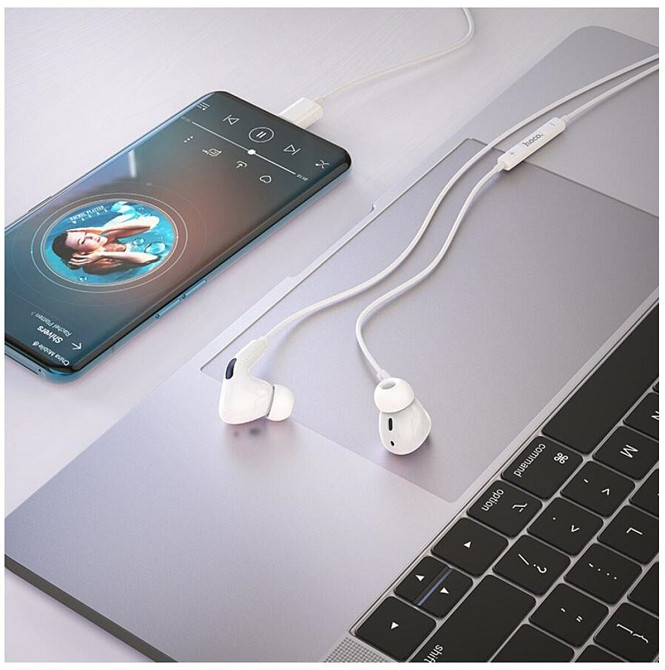 Навушники HOCO M101 Pro Crystal sound Type-C wire-controlled digital earphones with microphone White Киев - изображение 3