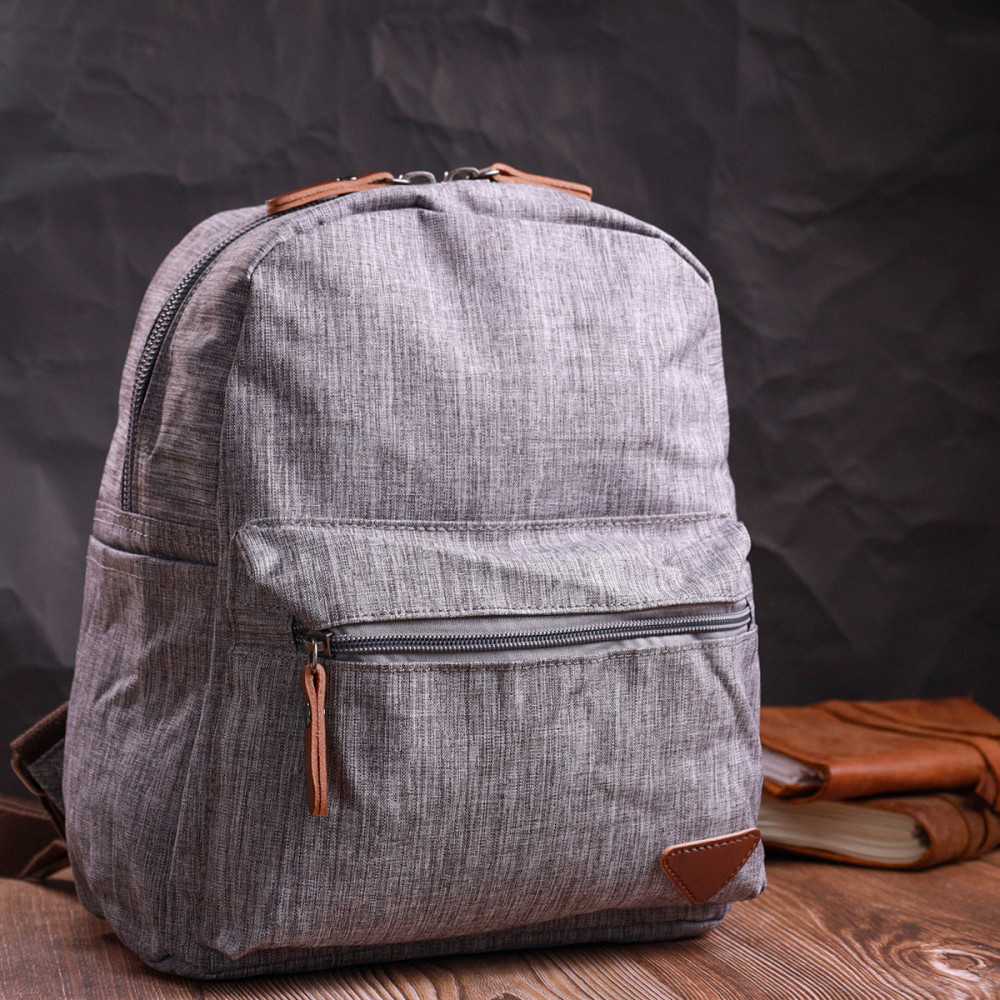 Замечательный мужской рюкзак из текстиля Vintage 22240 Серый Киев - изображение 9