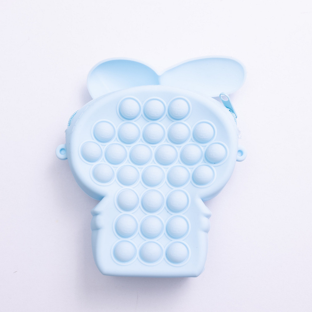 Дитяча силіконова сумочка-гаманець з поп-іт 15*10*3 см Блакитний HP-55-8BL Київ - фото 2