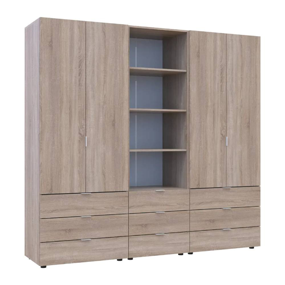 Шафа для одягу Гелар Дуб сонома 2+2ДСП з пеналом 215х49.5х203.4 (DRS-011917) Львів - фото 7