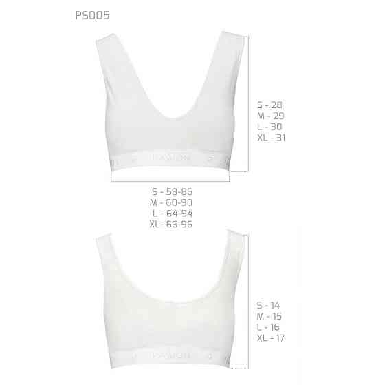 Спортивний топ з еластичної бавовни Passion PS005 TOP L, white Sex Aura Київ