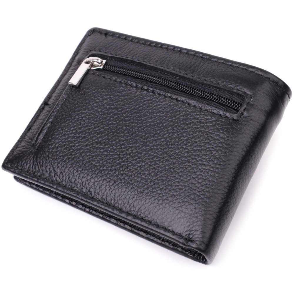 Шкіряний гаманець з металевим затискачем, чорний (ST Leather) Київ - фото 12