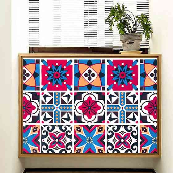 Самоклеющаяся пленка на бумажной основе 0,45х10м х 0,07мм Винтажная бордовая мозаика SW-00000789 Днепр