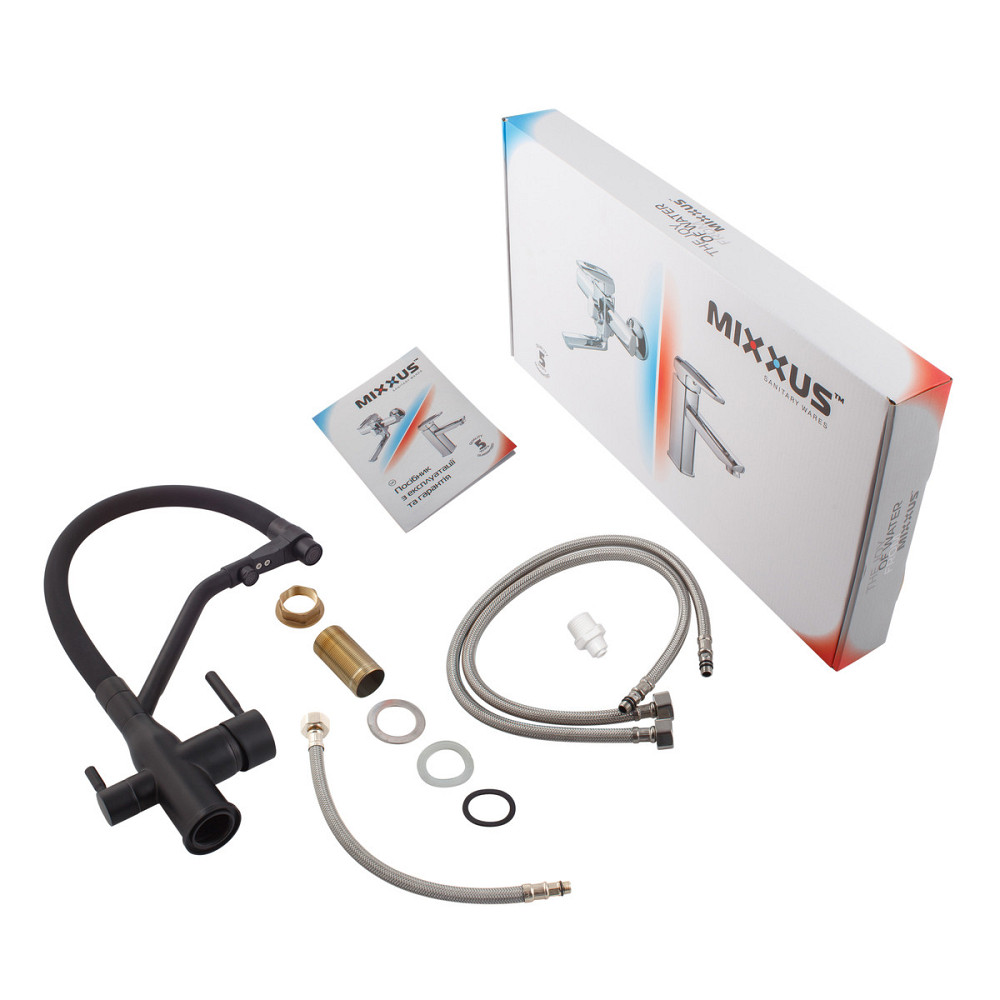 Кухонний змішувач MixxusPremium Gravity 021 чорний REFL.BLACK (MI6978) Харків - фото 7