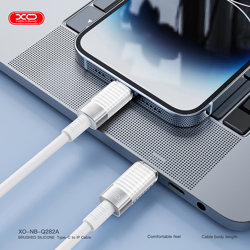 Кабель XO Brushed Silicone Type-C to Lightning 30W 1м білий Львів - фото 2
