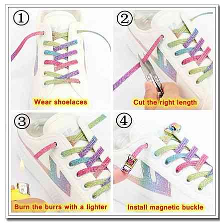 Застібка для шнурків магнітна  металева Чорний Сміла
