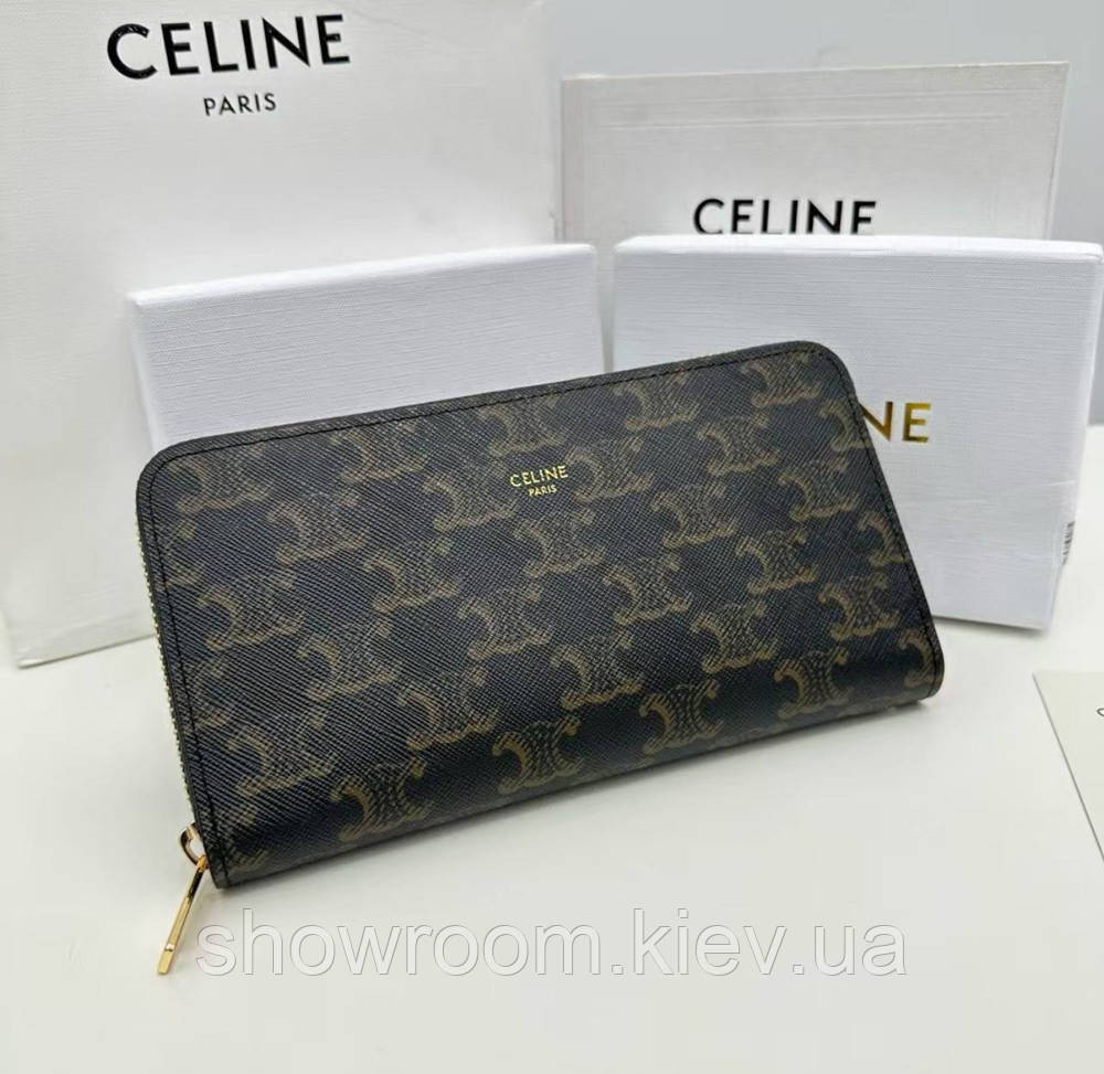 Женский кошелек на молнии Celine (А14) черный Киев - изображение 2