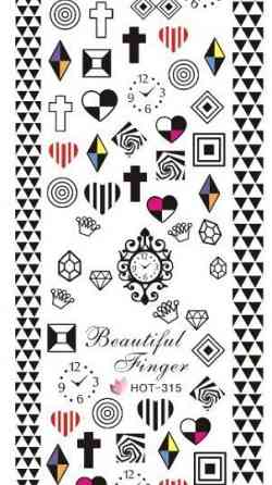 Наклейки для ногтей мистические 12 на 5 см разноцветный Киев