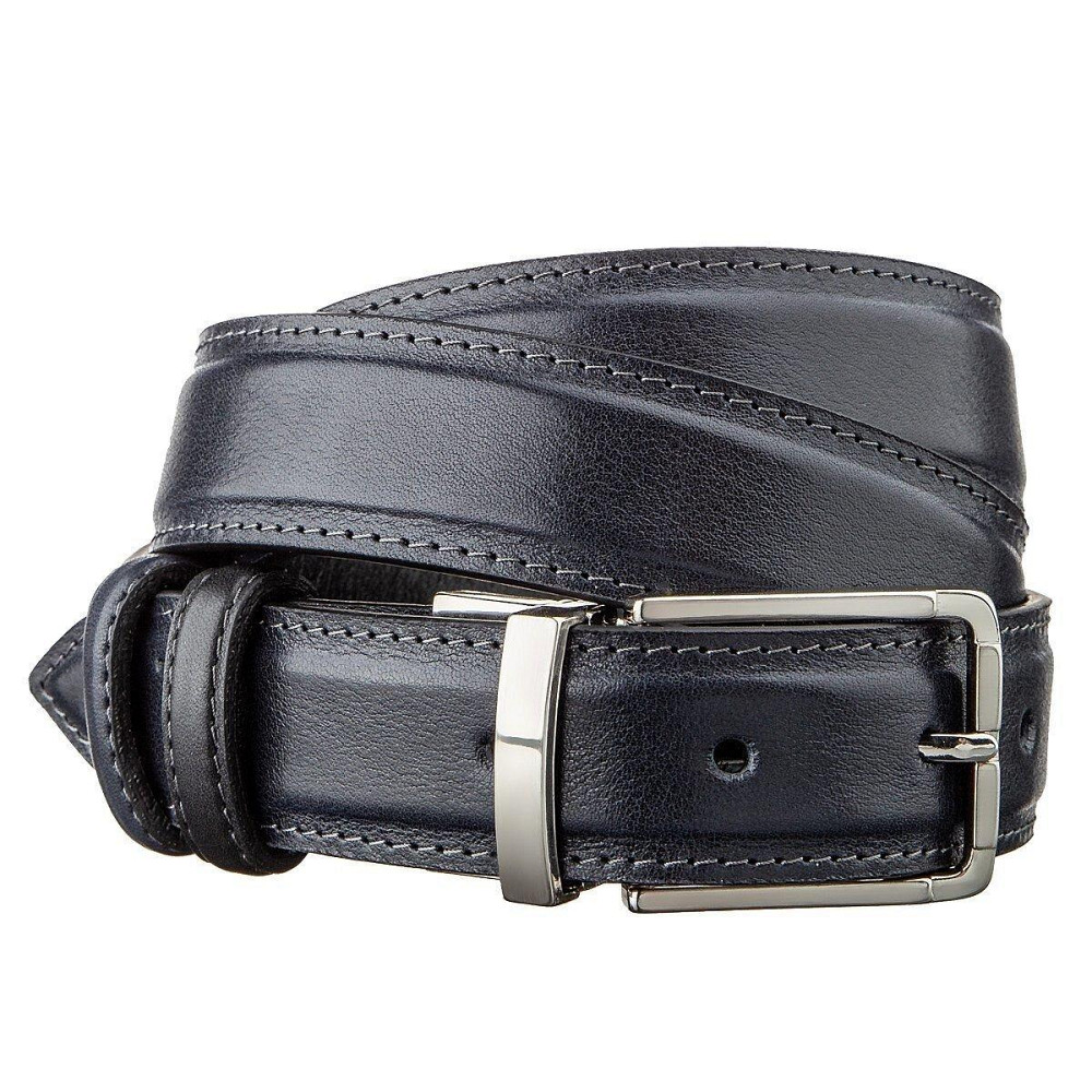 Ремінь брючний двосторонній чоловічий Синій і Чорний (GRANDE PELLE) Київ - фото 5