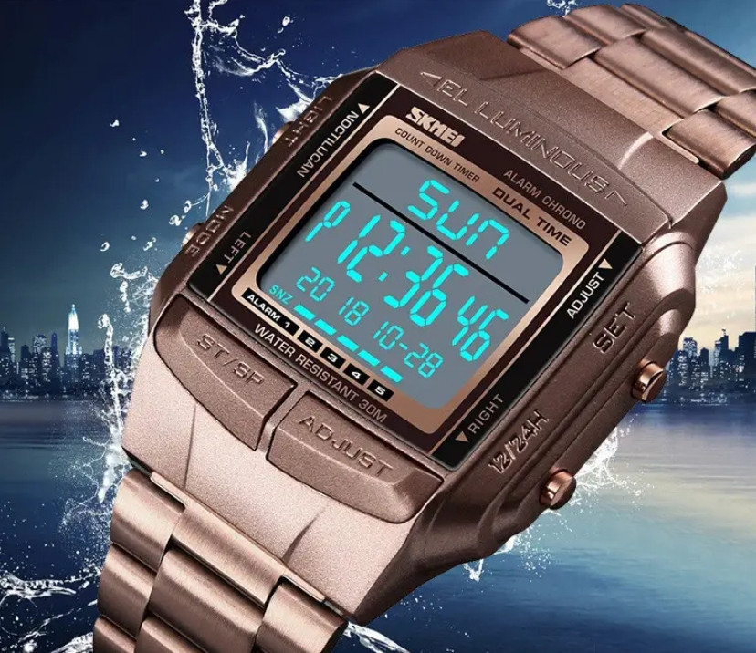 Спортивний годинник Skmei Illuminator Темне кофе Вінниця - фото 11