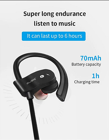 Навушники безпроводні для заняття спортом TWS 558 Bluetooth 4.1 + EDR Киев - изображение 7
