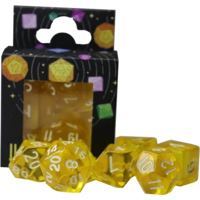 Набор кубиков для настольных игр Games 7 Days Transparent 7 Dice Set - Yellow (g7dtran04) Винница - изображение 2