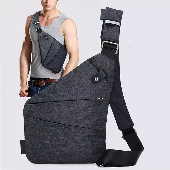 Сумка мешок через плечо мужская Cross Body, Сумки слинг мужские кросс боди, Сумка кобура наплечная QJ-41 Киев - изображение 9