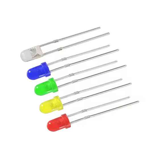 LED світлодіоди 5мм набір 100шт 5 кольорів червоний зелений синій білий жовтий Arduino MasterSem Київ