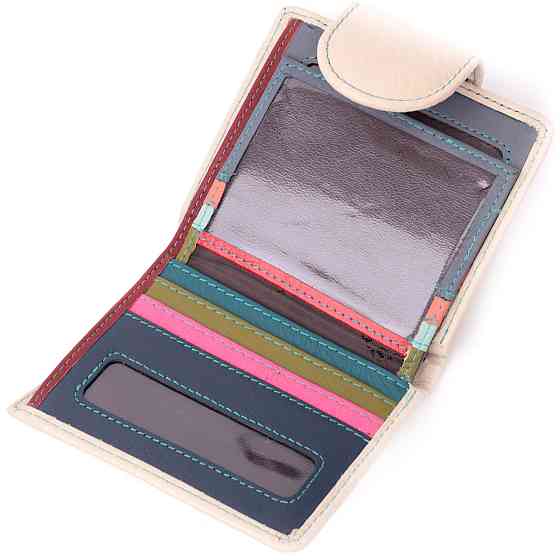 Оригінальне шкіряне портмоне з монетницею зовні для жінок ST Leather 19455 Білий Київ