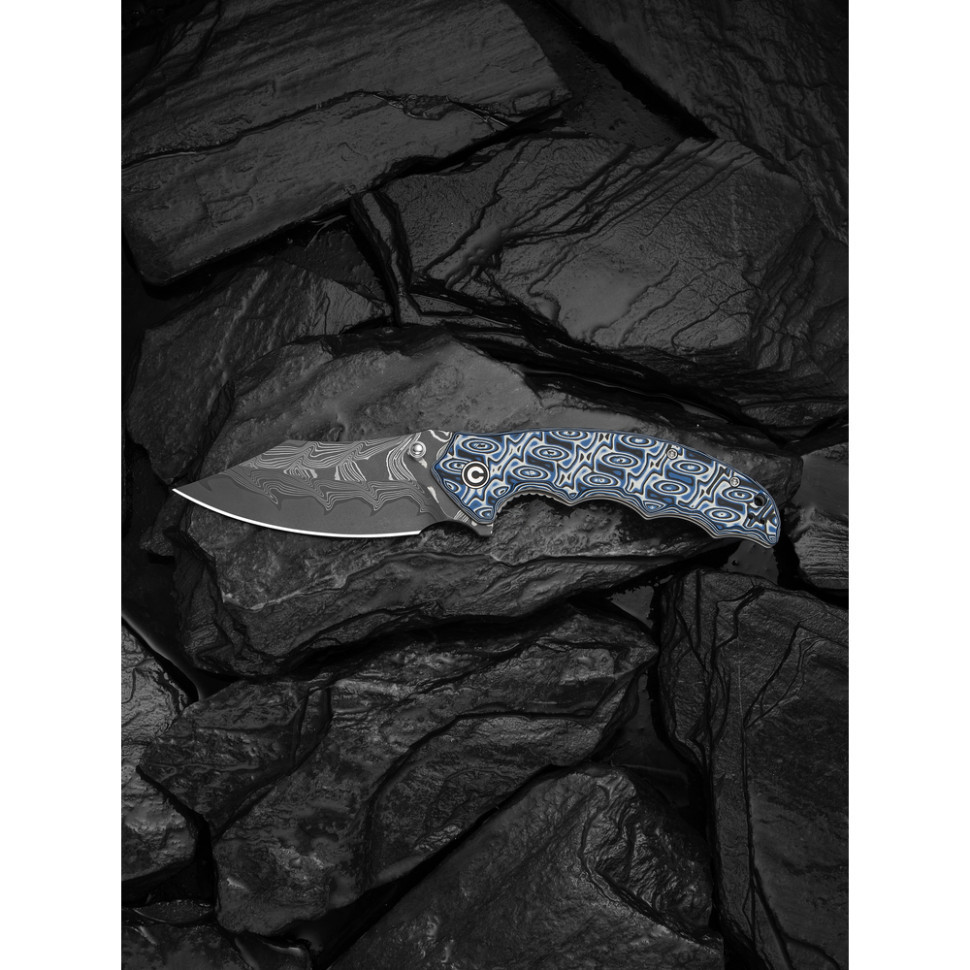 Нож складной туристический Civivi Pentad (8.8 см) Damascus / Micarta синий/белый Киев - изображение 9