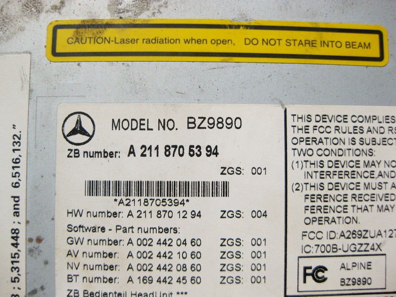 Mercedes-Benz  A2118705394 Блок керування аудіосистемою Comand USA DVD-чейнджер APS з навігацією CLS C219 E-Class W211 Одесса - изображение 5