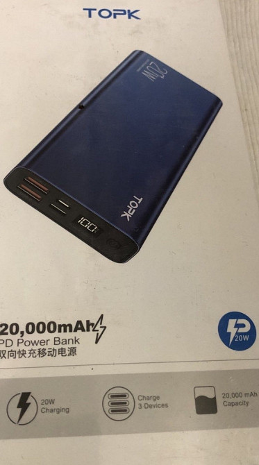 Павербанк TOPK 20000 mAh, 20w. Киев - изображение 2