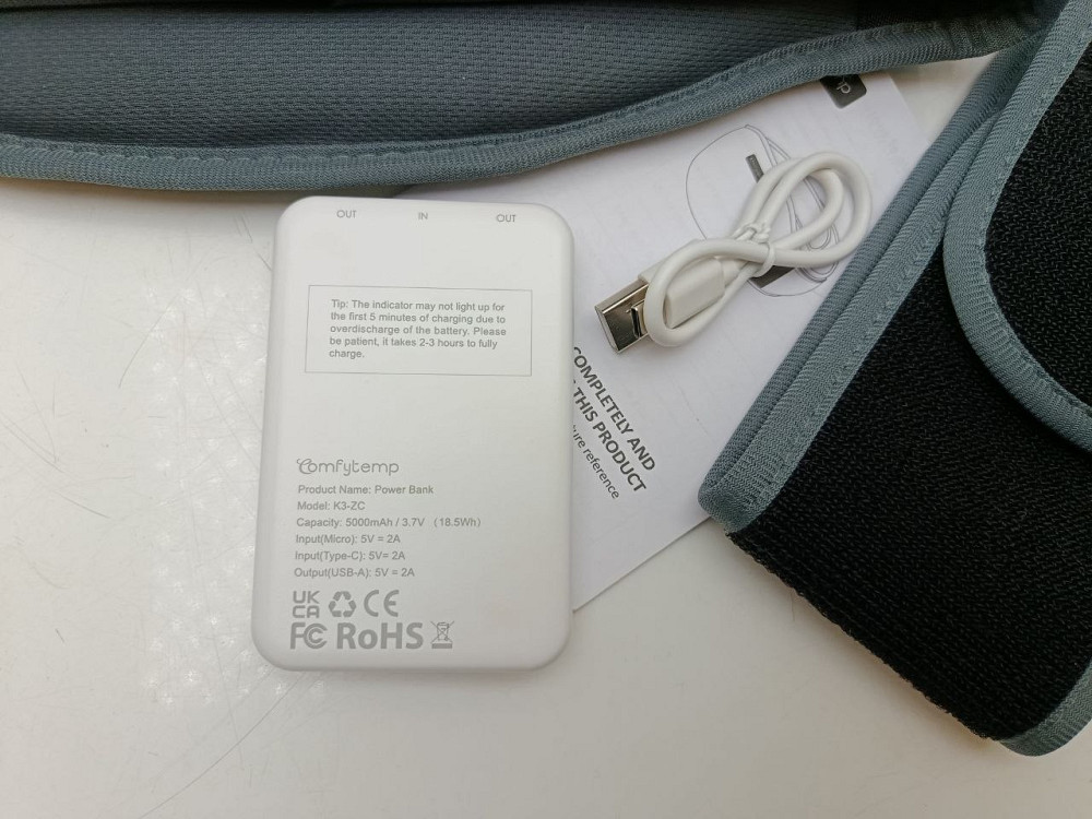 Акумуляторний пояс-масажер з підігрівом з павербанком 5000 мАг Comfytemp K9214 108*18 ( товар з вітрини) Луцк - изображение 2